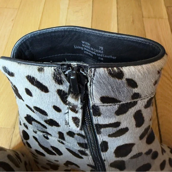Cole Haan Leopard Calf Hair Block Heel Booties Size 7 - Picture 3 of 7
